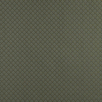 Hunter Green And Gold Shell Jacquard Woven Upholstery Fabric By The Yard