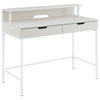 Contempo 40" Desk With 2 drawers and shelf hutch, White Oak Finish