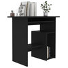 vidaXL Desk Computer Desk Home Office Desk with Storage Black Engineered Wood