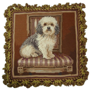 Elegant Terrier Petit Point Pillow