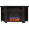 Stratford 56" Electric Corner Fireplace, Mahogany With LED Multi-Color Display