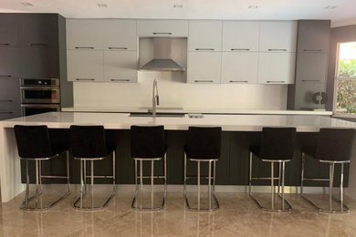 Example of a minimalist kitchen design in Miami