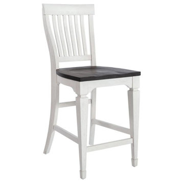 Counter Height Slat Back Chair White