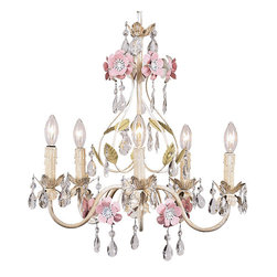 5-Light-Chandelier-in-Ivory - Chandeliers