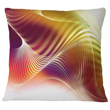 Yellow Abstract Warm Fractal Design Abstract Throw Pillow, 16"x16"