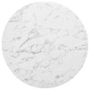 Lippa 40" Round Artificial Marble Dining Table in Gold White