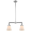 Small Cone 2-Light LED Chandelier, Polished Chrome, Glass: White Cased