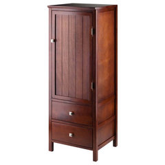 Winsome wood alps tall cabinet 2024 with glass door and drawer