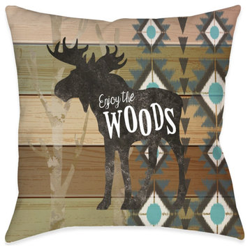 Enjoy the Woods Outdoor Pillow, 18"x18"