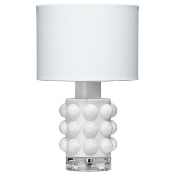 Contemporary Large Bubble White Glass Table Lamp 11 in Small Mini Modern Circles