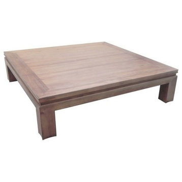Aptos 48" Square Chestnut Cocktail Table, Finish: Fawn