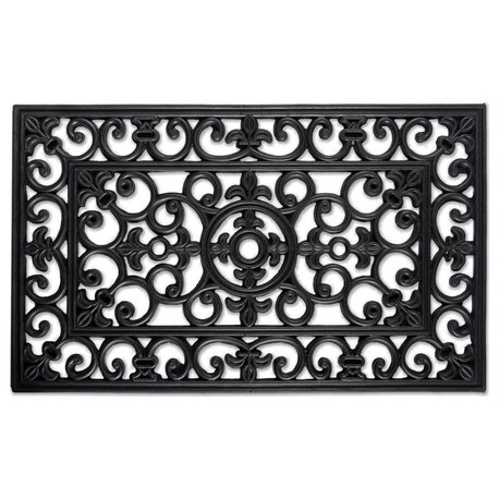 JandM Wrought Iron Rubber Doormat 18x30