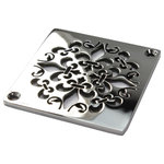 Designer Drains - Square Shower Drain Cover, Replacement For Schluter-Kerdi, Designer Drains, Brus - Brushed Stainless Steel drain made to fit Schluter shower systems.  Measures 1/16" thick x 4-3/16" square x 3-3/8" center to center of the fasteners. Made in U.S.A. Please measure your existing drain accurately before ordering.