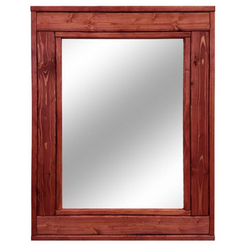 Herringbone Stained Vanity Mirror, Sedona Red, 60"x30", Horizontal