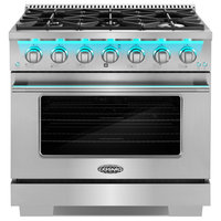 36" Vista Coll 4.5 cu. ft. Gas Range, 6 Burners, Convection Oven