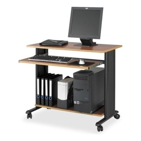 Safco MÜV 35" Fixed Height Wood Workstation in Cherry