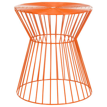 Dala Iron Wire Accent Table Orange