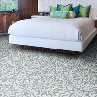 8"x8" Atlas Handmade Cement Tile, Green/White, Set of 12