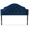 Julietta Contemporary Velvet Upholstered Headboard, Royal Blue, Full