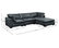 Uptown 100% Top Grain Leather Sectional with Ottoman, Gray