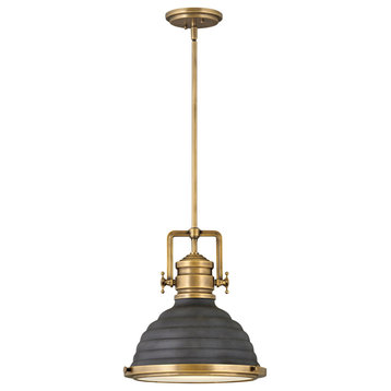 Hinkley Keating 4697Hb-Dz Small Pendant, Heritage Brass with Aged Zinc