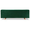 Kennedy Midcentury Modern Classic Sofa, Jade Velvet