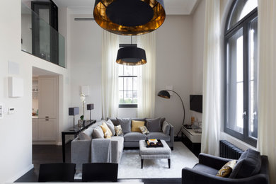 Contemporary bedroom in Surrey.