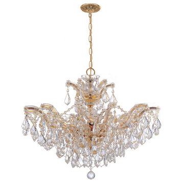 Crystorama 4439-GD-CL-MWP, 6-Light Chandelier, Gold