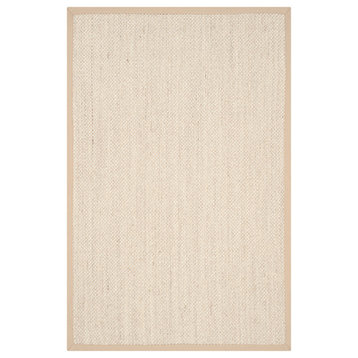 Safavieh Natural Fiber Collection NF143 Rug, Marble/Linen, 4' X 6'