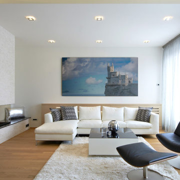 Large Custom Graphic Panel in living room