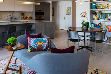 Living room - contemporary living room idea in Chicago
