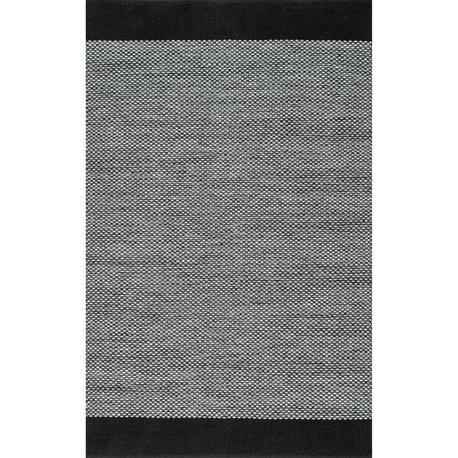 Nuloom Hand Loomed Cotton Doreen Striped Area Rug, Black 6'x9'