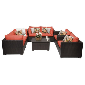TK Classics Belle 7-Piece Wicker Patio Sofa Set in Orange