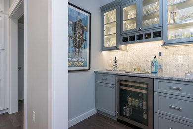 Home bar - large transitional home bar idea in Boston