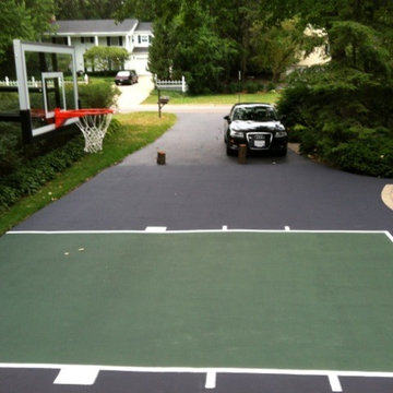 Gene M's Pro Dunk Gold Basketball System on a 50x25 in Lake Forest, IL