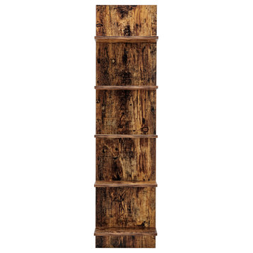 Danya B. Tiered Wide Column Wall Shelf, Pine Grain