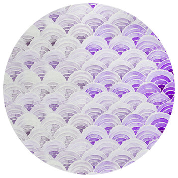 Indoor/Outdoor Seabreeze SZ5 Violet Machine Washable 8' x 8' Round Rug
