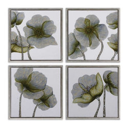 www.essentialsinside.com: floral glow wall art,  set of 4 - Artwork