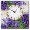 Vintage-Style Victorian Violets Wall Clock