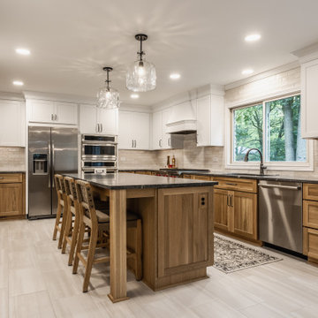 Transitional Carmel Kitchen Remodel | White Oak & Quartz