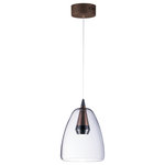 ET2 Lighting - Sven LED Pendant - Clear glass domes are suspended from a machined aluminum font finished in your choice of two tone Silver with a Polished Chrome accent or Black with a brushed Coffee finish. Housed inside the machined font is a high power LED module which illuminates without glare.