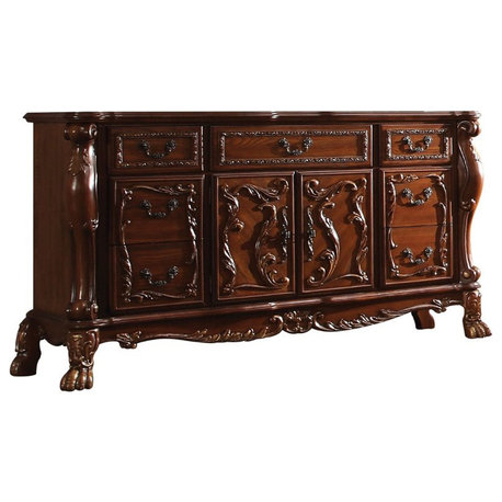 Bowery Hill 7 Drawers Dresser and Server in Cherry Oak