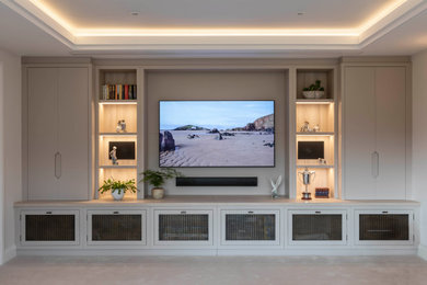 Photo of a modern home theatre in Buckinghamshire.