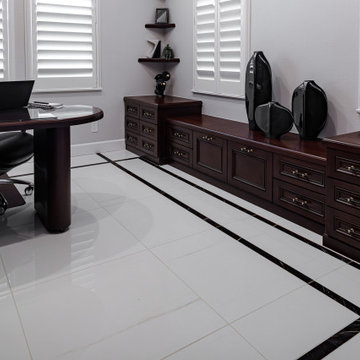San Ramon CA Stylish Large Format Tile Flooring in Home Office