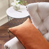 Suede Pillow Shell with Big Zipper, Rust, 14x26"