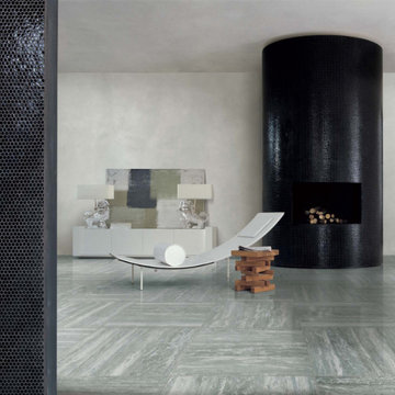 Lobby/Foyer Floor - Tavertino Grey Honed Florim Porcelain Tiles