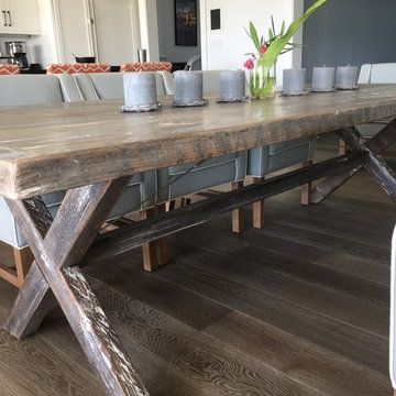 Bahamas Beach house reclaimed wood table