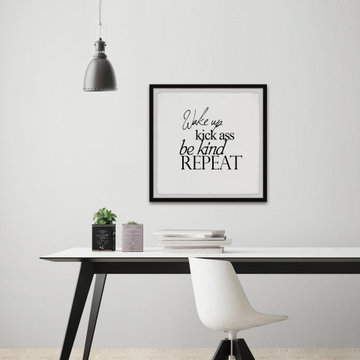 "Wake Up Be Kind Repeat" Framed Painting Print