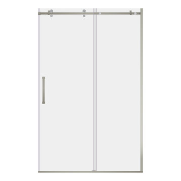 Glass Shower Door, Brushed Nickel, 56-60"x76