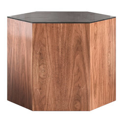Modloft - Modloft Centre Black on Walnut Occasional Table - Table Tops And Bases